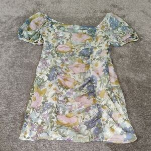 Fate Floral Smocked And Ruched Minidress